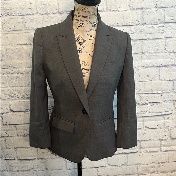 J. Crew Sidney Super 120’s Blazer Heather Gray 100% Wool Size 2 - Picture 2 of 15